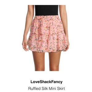 NWT Loveshackfancy floral mini skirt